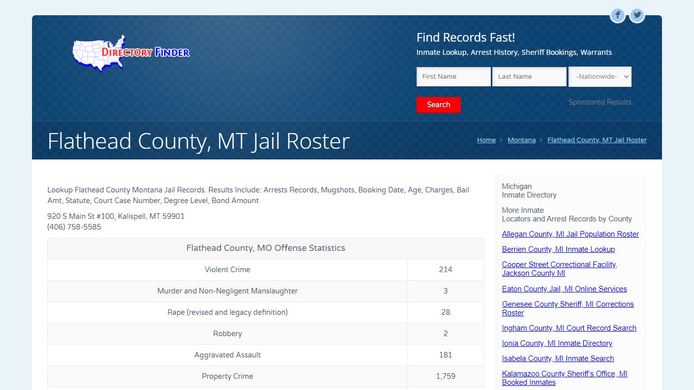 Flathead County, MT Jail Roster | People Lookup